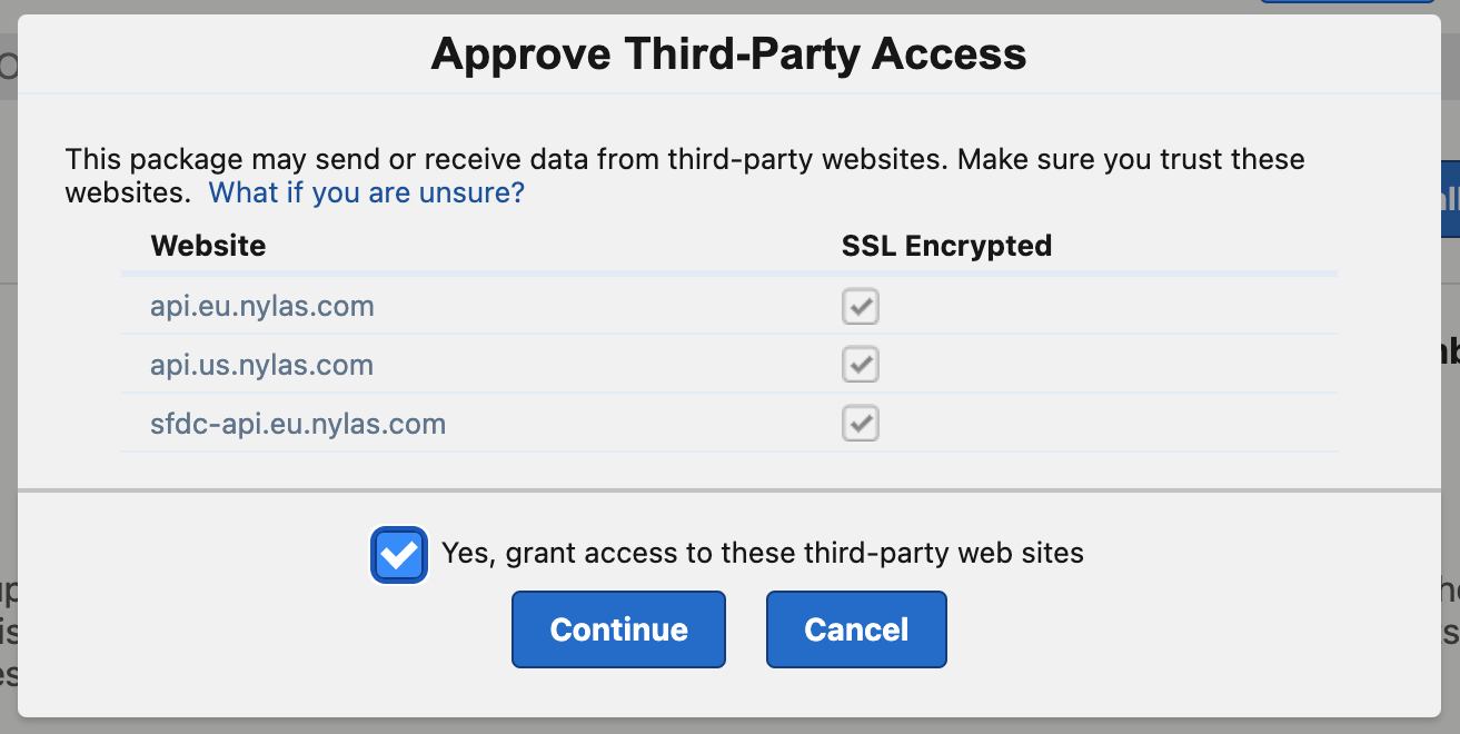 Approve third-party access The Salesforce "Approve Third-Party Access" pop-up displaying a list of third-party websites requesting access to the Salesforce instance.